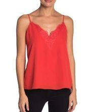 NWT Socialite Lace Trim Tank Camisole in Fiery Red