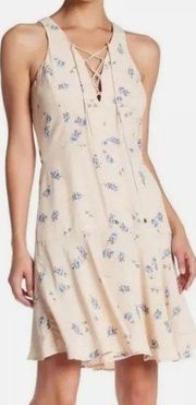 Line & Dot Floral Dress Mini Spring Tassel Flirt