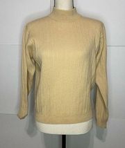 Charter Club Classics Sz Small 100% Merino Wool Turtleneck Sweater Pale Yellow