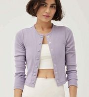 Outdoor Voices NWT CozyRib Cropped Cardigan Earl Grey Light Purple Size S And M