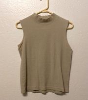 Beige Turtleneck Tank Top