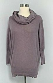 Anthropologie Between Me & You Womens Cowl Neck Sweater size S Wool Blend Purple
