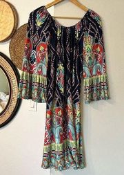 Moa USA boho flare sleeve on or off shoulder plus 2Xl size summer spring dress