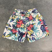 Forenza Vintage Floral Hawaiian Hibiscus Flower High Rise Shorts