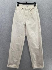 BDG Women's White Denim Jeans High Rise Baggy Size 27 Straight Leg