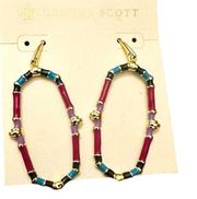 Kendra Scott Orchid Mix Essie Open Frame Colorful Drop Earrings NWT $70