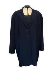 Larry Levine Suits 3-Piece Ensemble Coat Skirt Pant Navy Size 32W New