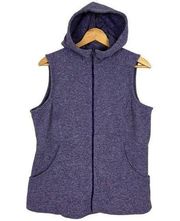 Duluth Trading Company Vest Women Large Purple Frost Lake Hooded Fleece Full Zip