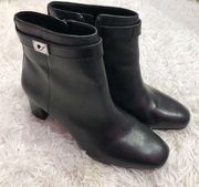 Antonio Melanie Hardine Leather Ankle Heel Boots Black 7.5