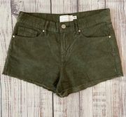 Kendall + Kylie Dark Olive Corduroy Shorts.  Size 25