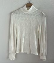 NWT Ten Sixty Sherman Nordstrom Mesh Long Sleeve Top Blouse Neutral Medium