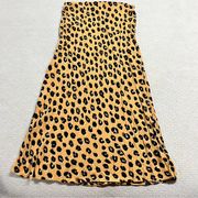 Tan Black Leopard Print MIDI Skirt Size XSmall EUC