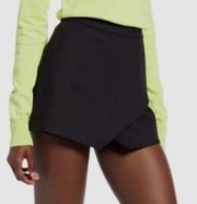 Decree Faux Wrap Skort Black