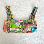Johnny Was Fae Bandeau Top Patchwork Floral Multicolor Size Small S NWOT