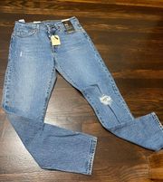 Levi’s 501 Skinny High Rise Distressed Jeans