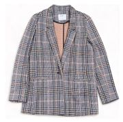 OLD NAVY Women's Plaid Office Career Stretch Boyfriend Blazer Jacket Size S