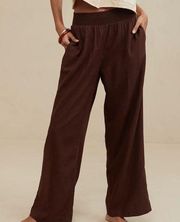 Aerie High Waisted Linen Blend Pool-To-Party Pant new! L