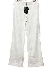 NWT St. John Collection Fashion Fit Wide Leg Trouser Pants Off White Women’s 6