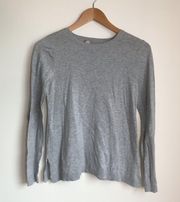 Asos Gray Crewneck Sweater with French Bulldog elbow patch Womens Size 4 Knit
