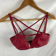 brooklyn karma faux leather bra pink Medium