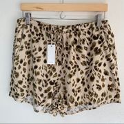 NWT Heartloom M Tan Print Lined Shorts High Rise