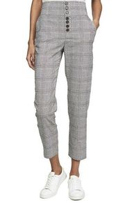 Joie Abony High Waist Ankle Glen Plaid Pant Trousers Size 00