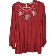 SOLITAIRE FLORAL DESIGN LIGHTWEIGHT FLOWY UNIQUE BOHO STYLE BLOUSE MEDIUM