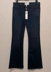 BCBGeneration Low Rise Flare Stretch Y2K Dark Wash Denim Size 29 NWT