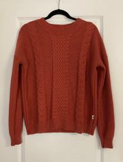 Burnt Orange Cable Knit Sweater