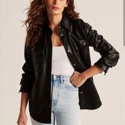 Abercrombie faux leather shirt jacket XS