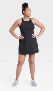 Train Knit Black Racerback Tennis Dress Bike Shorts Extra Small