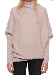 ALLSAINTS Ridley Funnel Neck Cashmere and Wool Sweater-Shell Pink Size medium