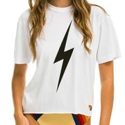 Aviator Nation BOLT BOYFRIEND TEE - WHITE