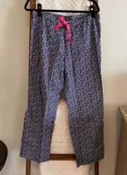 NWOT  dark blue, white & pink nautical/coastal print pajama pants