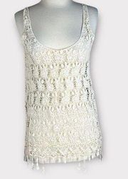 Mimi Chica | Vintage Y2K Boho Crochet Tank Top | Small