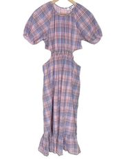LIKELY NWT Payson Side Cutout Plaid Midi Dress In Lilac Sachet Multi Women’s 6