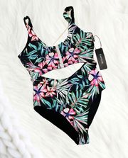 NWT Floral 1PC Swimsuit