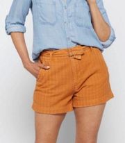 New Kut From The Kloth Justine Belted Shorts Burnt Orange Size 16