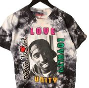 Poetic Justice Love Loyalty Unity Chemistry T Shirt Tie Dye Blue White Medium M