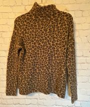 Christian Siriano Leopard Print Turtleneck, XS