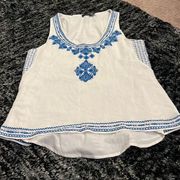 Thml white embroidered tank top M