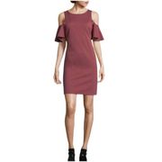 NWT Libby Edelman Cold Shoulder Bodycon Dress in Tuscan Rose - XS