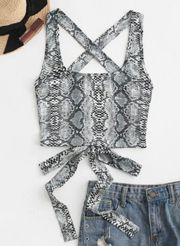 snake print strappy tank top