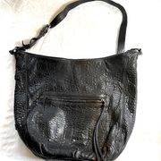 Treasure Bond Black Distressed leather bag