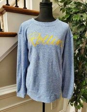 Boxer Craft Women's Blue Polyester Long Sleeve V-Neck Casual Shirt Size Small