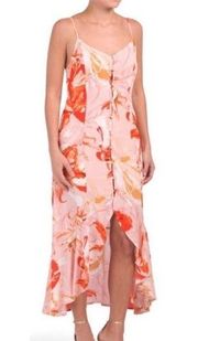 Abel the Label • Anthropologie • Midi Dress • Floral • Pink & Orange • Small