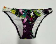 Express Hawaiian Floral Print Hipster Bikini Bottom Womens Size Small Purple NEW