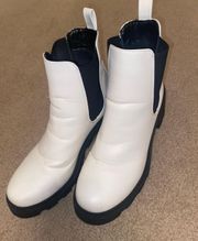 White And Black Forever21 Chelsea Boots