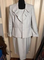 NWT- Kasper 2 piece- dress and jacket- gray