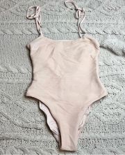 VITAMIN A‎ Valentina One Piece Ribbed Blush Size Small